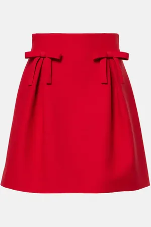 VALENTINO Crepe Couture bow-detail miniskirt