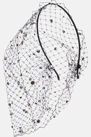 Jennifer Behr Stella embellished fishnet headband