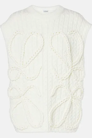Loewe Anagram cable-knit wool sweater vest