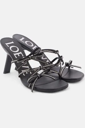 Loewe Petal Bow embellished leather mules