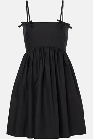 Ganni Shirred cotton minidress