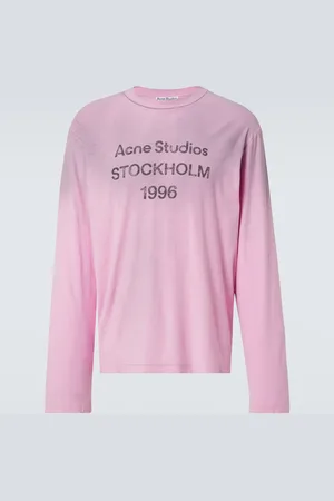 Acne Studios Logo distressed cotton and hemp T-shirt