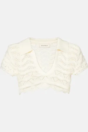 Bananhot Coco knitted cotton-blend crop top