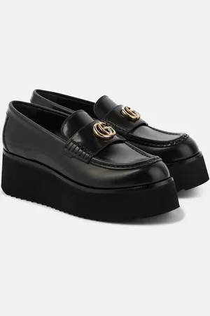 Gucci Double G leather platform loafers