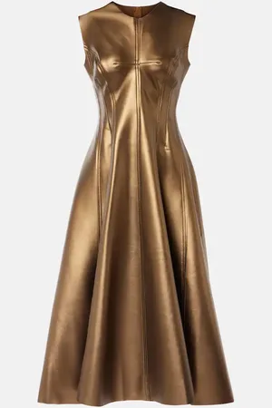 Norma Kamali Faux leather midi dress