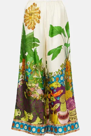 ALÉMAIS AlÃ©mais Tiger silk twill wide-leg pants