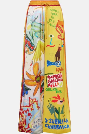 ALÉMAIS AlÃ©mais La Charrasca printed silk satin wide-leg pants