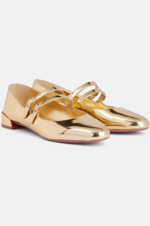 Christian Louboutin Sweet Jane mirrored leather Mary Jane flats