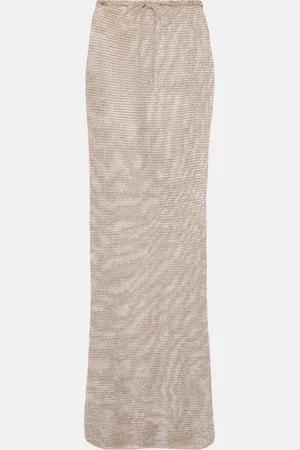 Bananhot Knitted lamÃ© maxi skirt