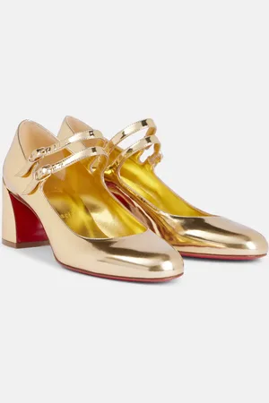 Christian Louboutin Miss Jane mirrored leather Mary Jane pumps