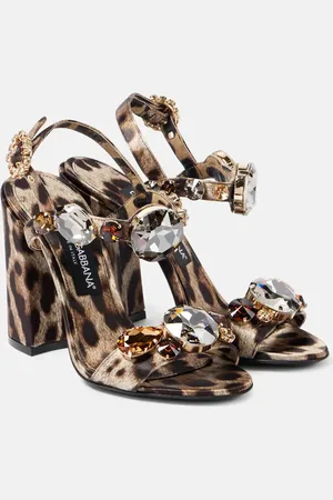 Dolce & Gabbana Keira 105 leopard-print satin sandals
