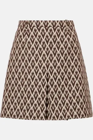 VALENTINO Toute La V wool jacquard miniskirt