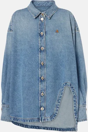 The Attico Diana asymmetric denim shirt