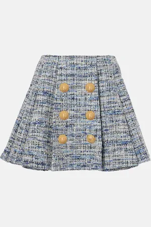 Balmain Space-dyed cotton-blend miniskirt