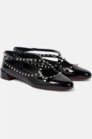 Christian Louboutin Pilouta Jane spiked patent leather ballet flats