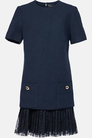 Oscar de la Renta Tweed and lace minidress