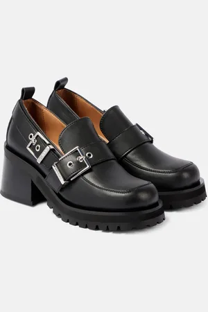 Ganni Feminine faux leather platform loafers