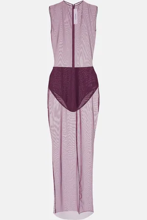ALEX PERRY Sheer mesh midi dress