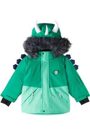 Roarsome Dino faux fur-trimmed ski jacket