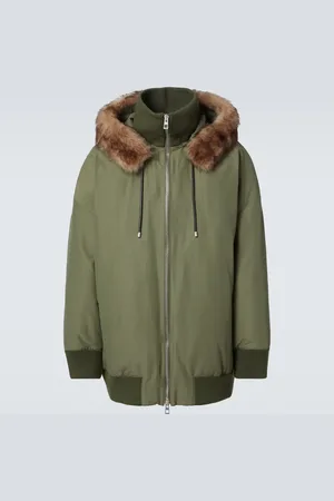 Loewe Shearling-trimmed technical puffer coat