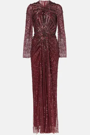 Jenny Packham Anja embellished gathered gown