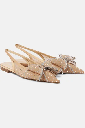 Mach & Mach Le Cadeau embellished tulle slingback flats