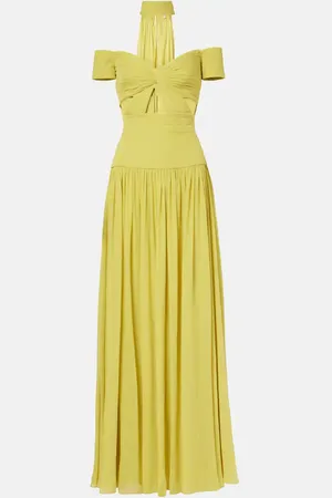 Elie saab Draped cutout silk gown