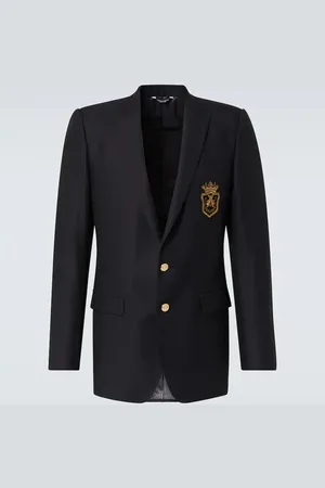 Dolce & Gabbana Patch-appliquÃ© wool and silk blazer