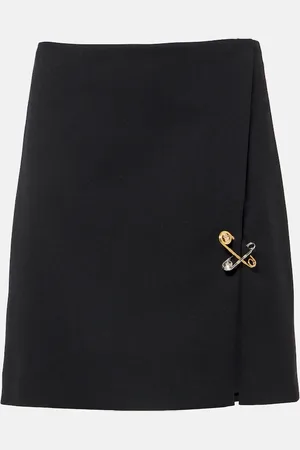 VERSACE Safety Pin wool miniskirt