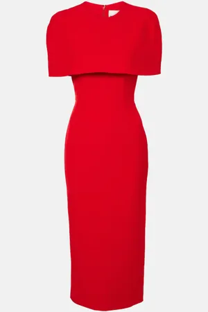 Roland Mouret Caped crÃªpe midi dress