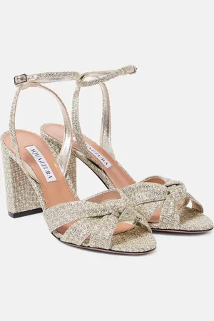 Aquazzura Nina 85 tweed sandals