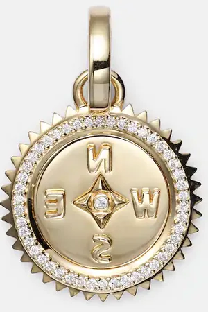 Foundrae Internal Compass 18kt pendant with diamonds