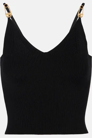 VERSACE Safety Pin ribbed-knit top