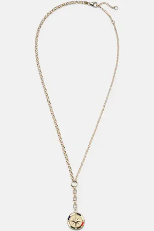 Foundrae Internal Compass 18kt necklace with diamond and enamel