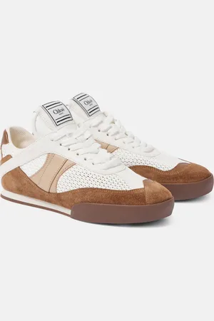 Chloé ChloÃ© Kick suede and leather-trimmed sneakers