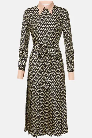 VALENTINO Toute La V silk twill shirt dress