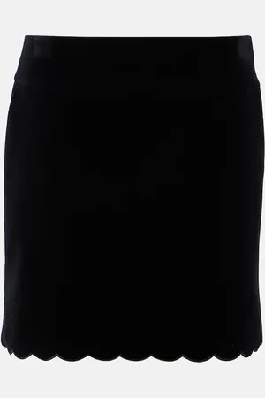 Chloé ChloÃ© Scalloped cotton velvet miniskirt