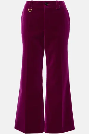 Chloé ChloÃ© Cotton velvet cropped bootcut pants