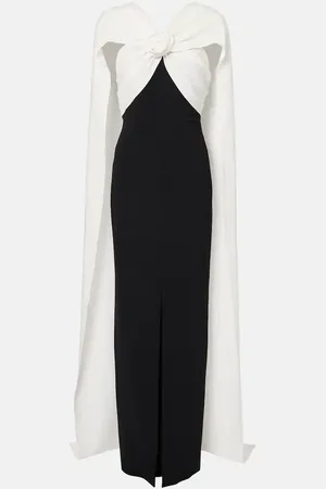 Roland Mouret Caped floral-appliquÃ© cady gown