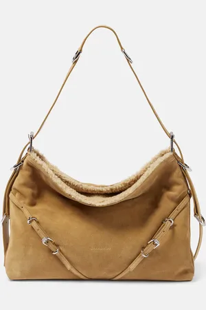 Givenchy Voyou Medium suede and shearling shoulder bag