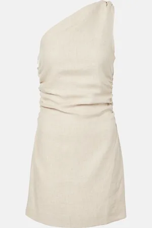 FAITHFULL THE BRAND Poet one-shoulder linen minidress