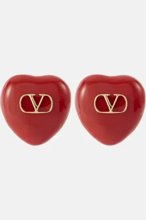 VALENTINO Coeur Royal enamel clip-on earrings