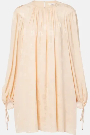 Chloé ChloÃ© Gathered floral silk jacquard minidress