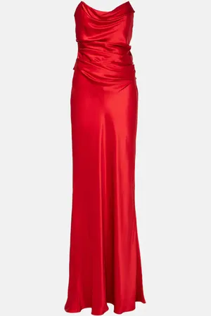 The Sei Draped silk satin corset gown