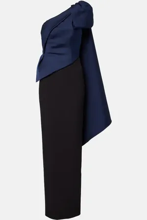 Roland Mouret Bow-detail draped taffeta gown