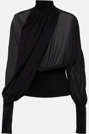 Alaïa AlaÃ¯a Draped georgette blouse