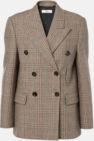 Chloé ChloÃ© Prince of Wales check wool-blend blazer