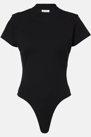 Alaïa AlaÃ¯a Cotton-blend bodysuit