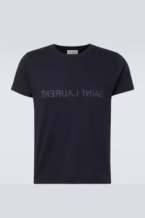 Saint Laurent Logo printed cotton jersey T-shirt