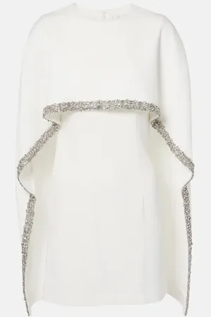 Roland Mouret Caped embellished satin minidress